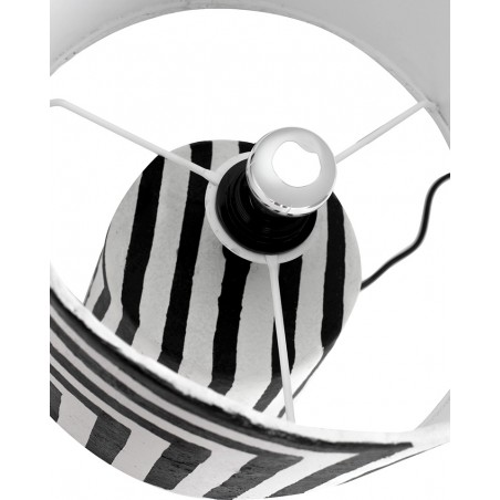 Kare Lampa Stołowa Strisce 44 Cm          Biało-Czarna