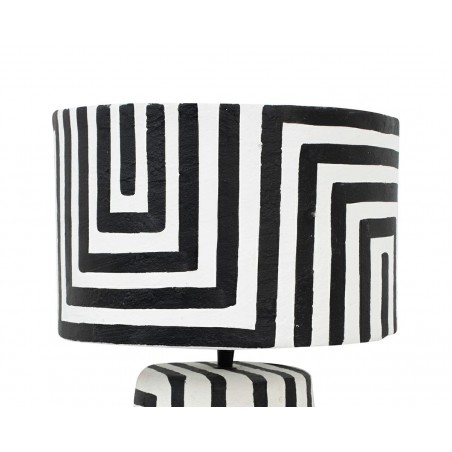Kare Lampa Stołowa Strisce 44 Cm          Biało-Czarna
