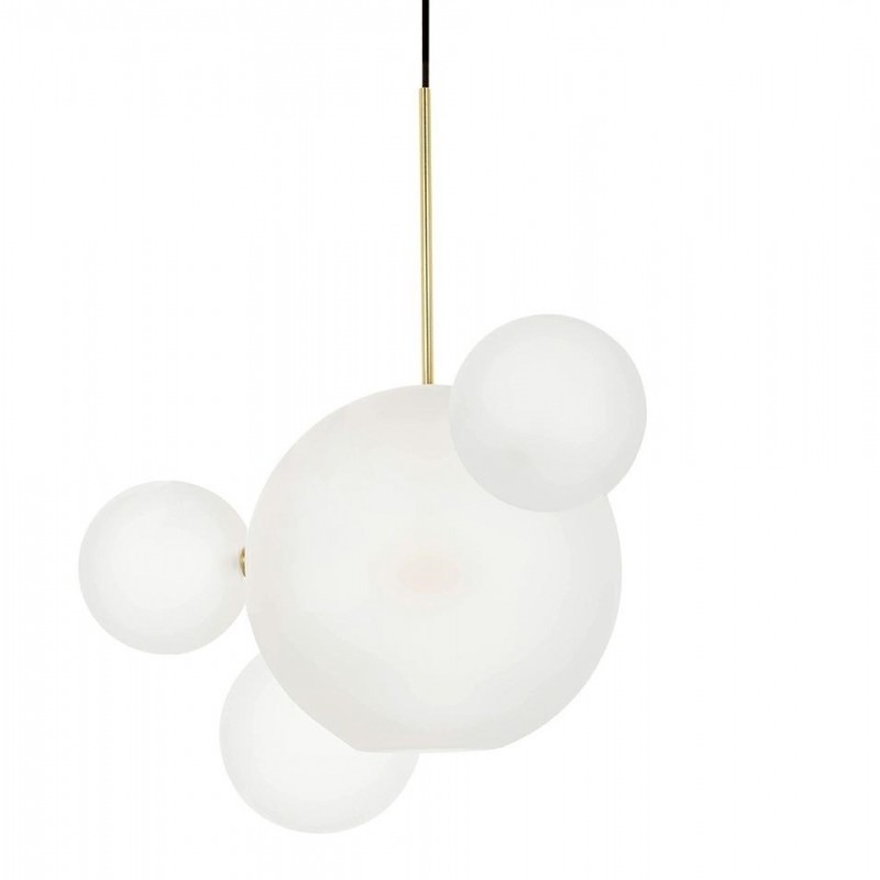 Lampa Wisząca Capri Line 3 Złota / Biała  - 180 Led, Aluminium, Szkło