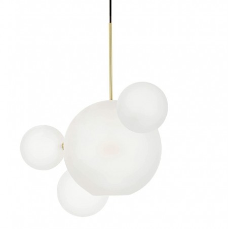 Lampa Wisząca Capri Line 3 Złota / Biała  - 180 Led, Aluminium, Szkło