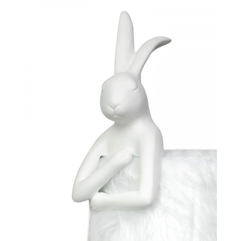 Kare Lampa Stołowa Rabbit Fur 50 Cm       Biała / Srebrna