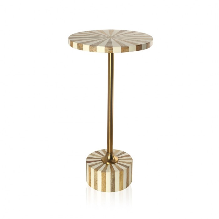 Kare Stolik Domero Cirque 25 Biało-Złoty