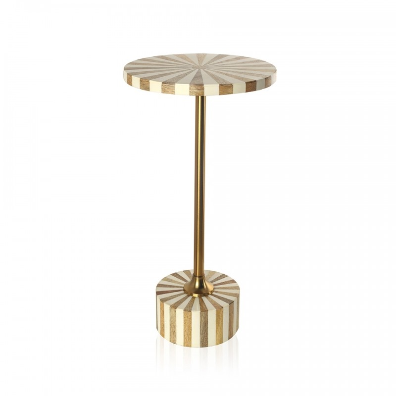 Kare Stolik Domero Cirque 25 Biało-Złoty