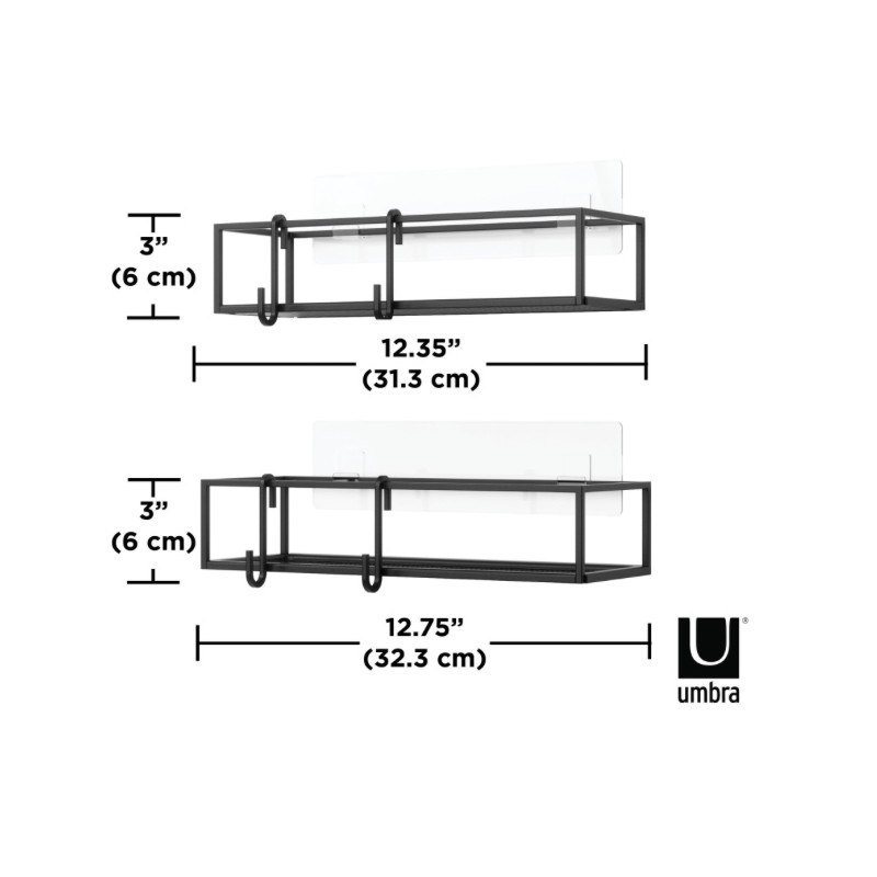 Umbra Zestaw 2 Półek Prysznicowych        Cubiko Czarny