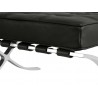 Ławka Barcelon Czarna - Włoska Skóra  Naturalna, Stal Polerowana