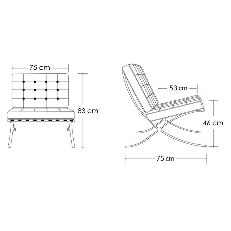 Modesto Fotel Barcelon Biały - Ekoskóra,  Stal Polerowana