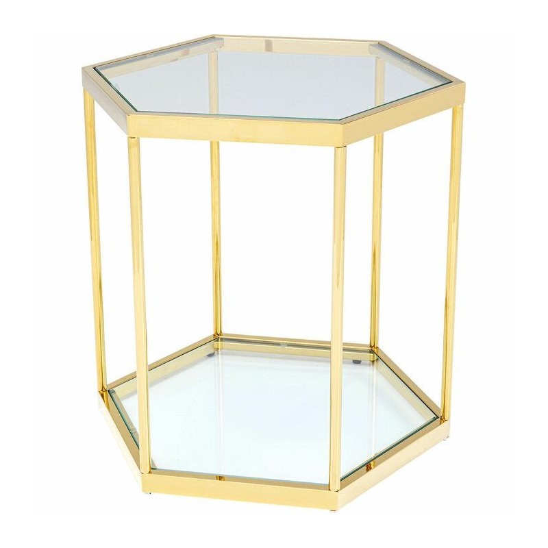 Kare Stolik Kawowy Comb Gold 45 Złoty