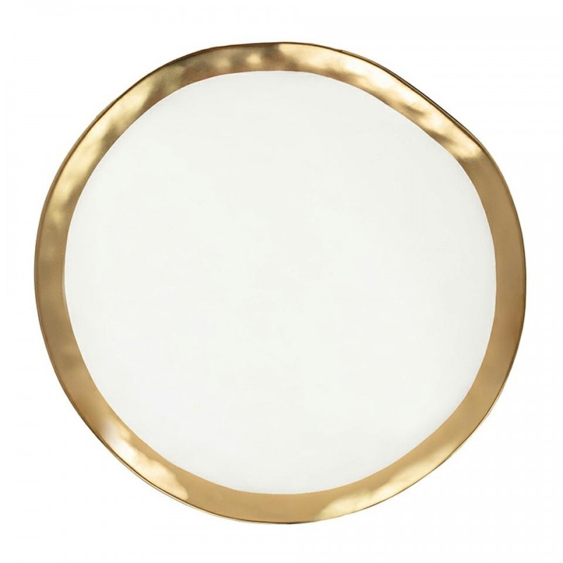 Kare Talerz Bell 38 Cm Biało-Złoty