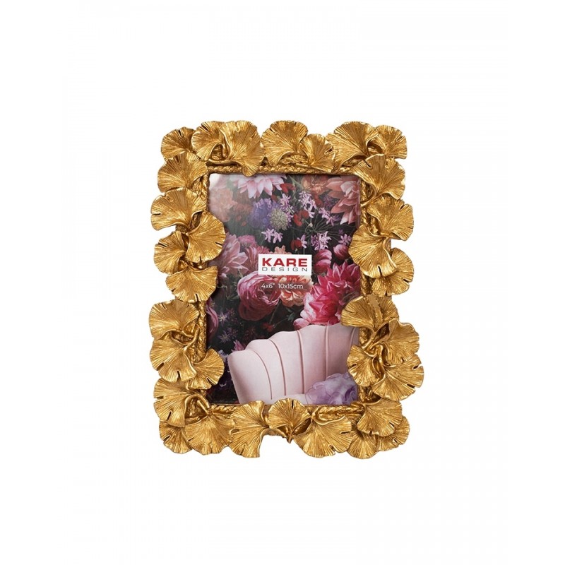 Kare Ramka Na Zdjęcia Ginkgo Leaf 17X20   Cm Złota