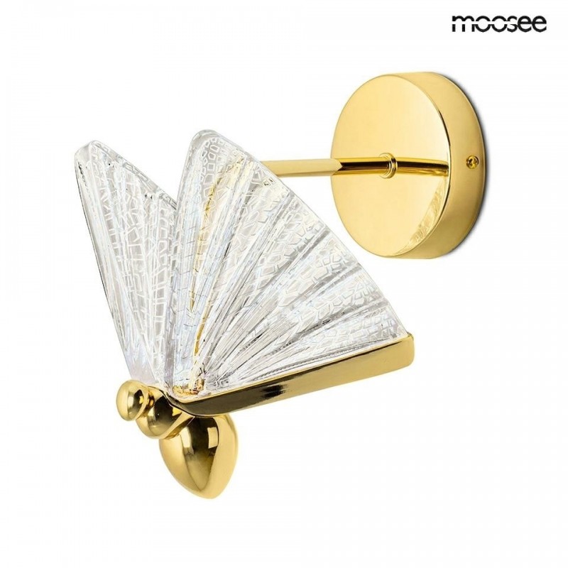 MOOSEE lampa ścienna BUTTERFLY M złota