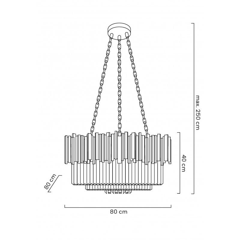 Lampa wisząca IMPERIAL SILVER 80 - stal, kryształ