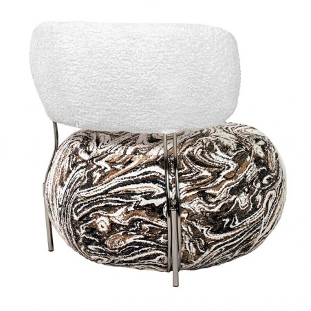 Fotel Low Teddy Beżowy Melanż