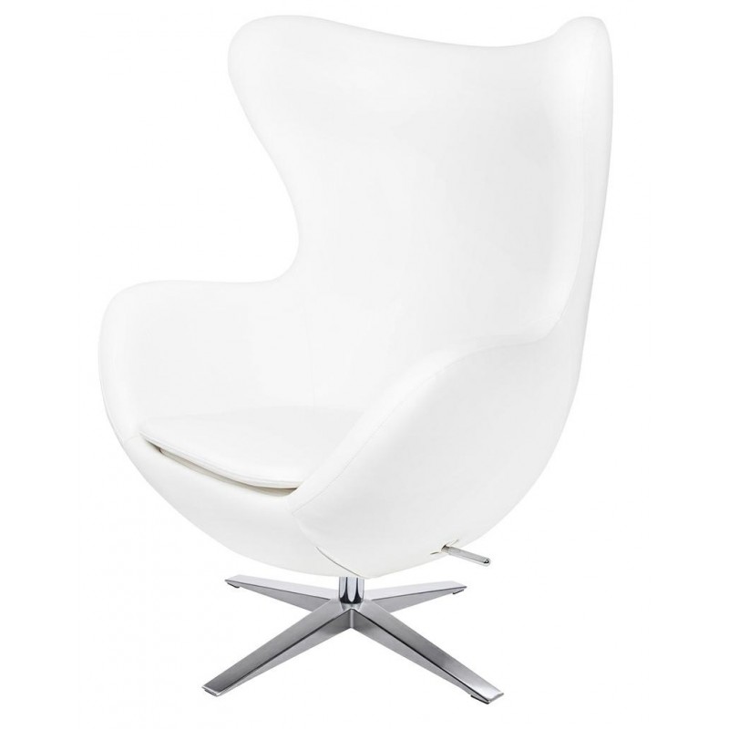 Fotel Egg Szeroki Pu Biały