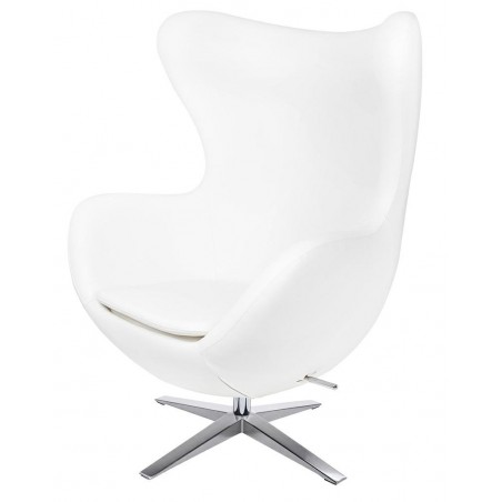 Fotel Egg Szeroki Pu Biały