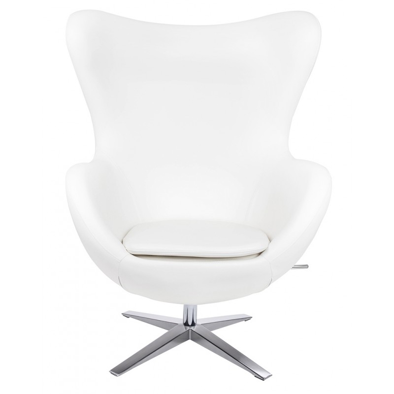 Fotel Egg Szeroki Pu Biały