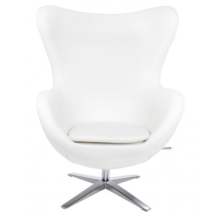 Fotel Egg Szeroki Pu Biały