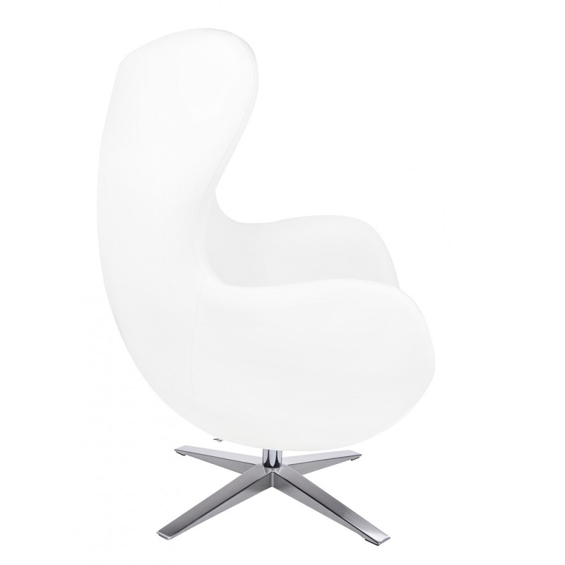 Fotel Egg Szeroki Pu Biały