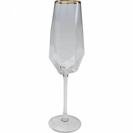 Kare Komplet Kieliszków Do Szampana       Diamond Rim 360 Ml (4 Sztuki)