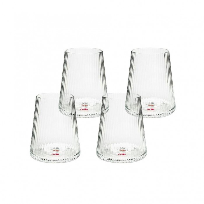 Kare Komplet 4 Szklanek Riffle 440Ml      Transparentny