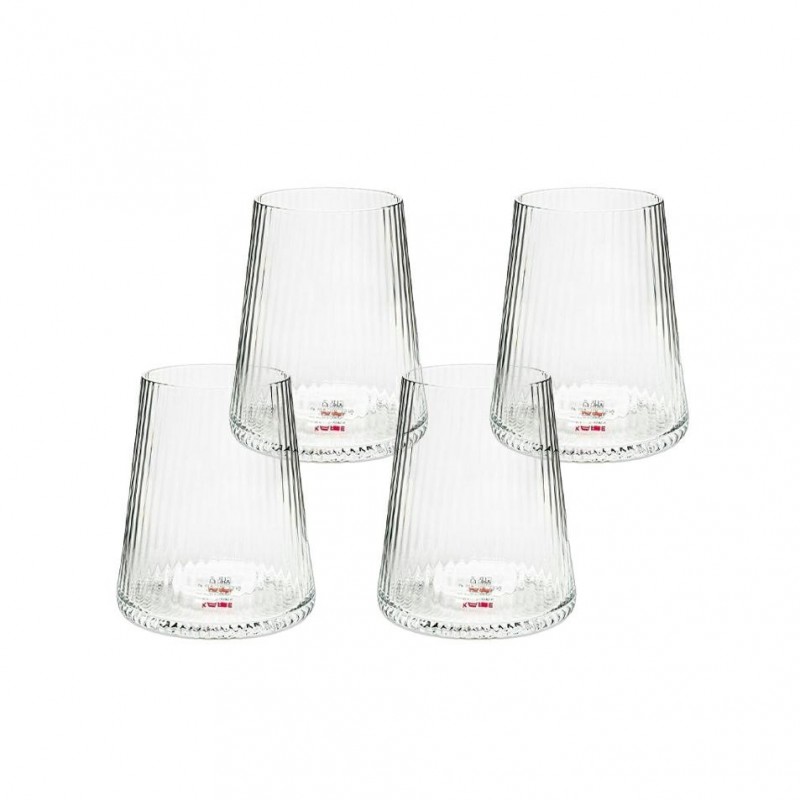 Kare Komplet 4 Szklanek Riffle 440Ml      Transparentny