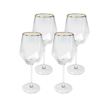 Kare Komplet Kieliszków Do Wina Diamond   Rim 525 Ml (4 Sztuki)