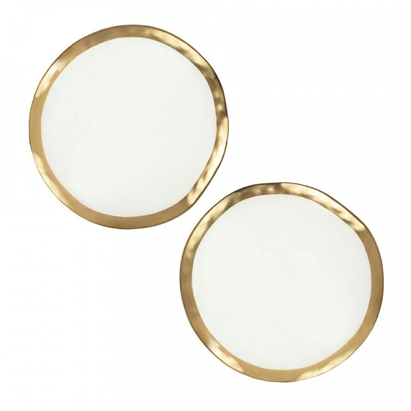 Kare Talerz Bell 38 Cm Biało-Złoty