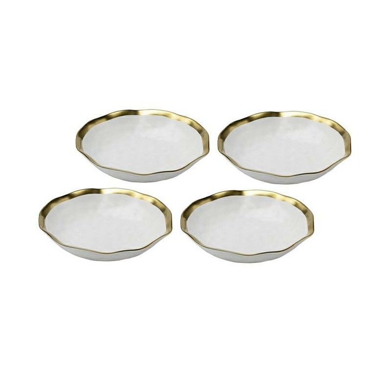 KARE talerz głęboki BELL 20 cm biało-złoty