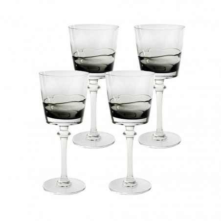 Kare Komplet Kieliszków Do Czerwonego     Wina Mimi 21 Cm Szary (4 Sztuki)