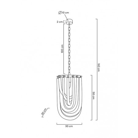 Moosee Lampa Wisząca Murano L Złota