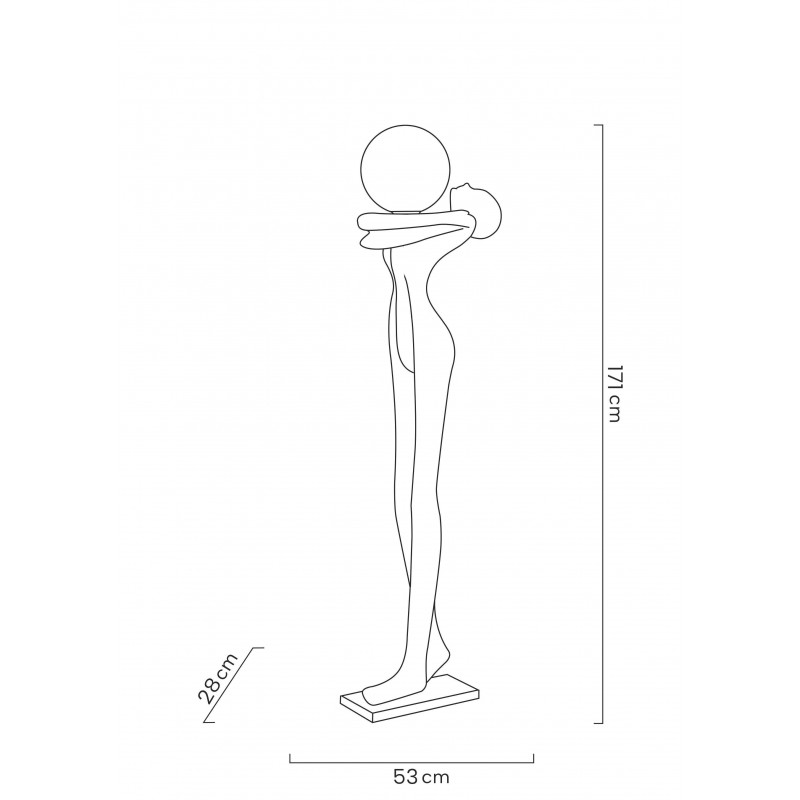 MOOSEE lampa podłogowa HUMAN MOON - włókno szklane, szkło