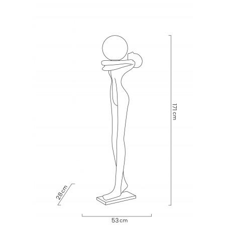 MOOSEE lampa podłogowa HUMAN MOON - włókno szklane, szkło