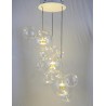 Moosee Lampa Wisząca Capri Disc 3 Złota   - 180 Led, Aluminium, Szkło