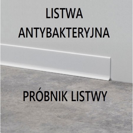 Próbnik - antybakteryjna listwa przypodłogowa aluminiowa biała matowa 90/6SF metal line Profilpas - cokół H6, 15 cm