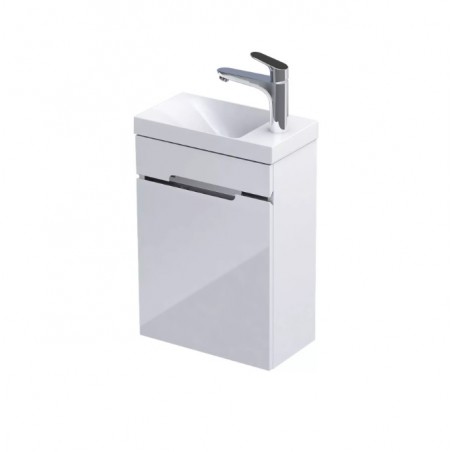 Oristo Zestaw szafka z umywalką 40 cm SILVER mini jedne drzwi OR33-ZD1D-40-1