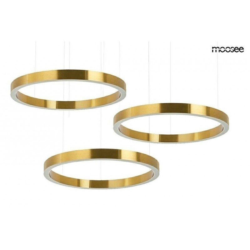 Lampa wisząca RING 80 + 80 + 80 złota na jednej podsufitce