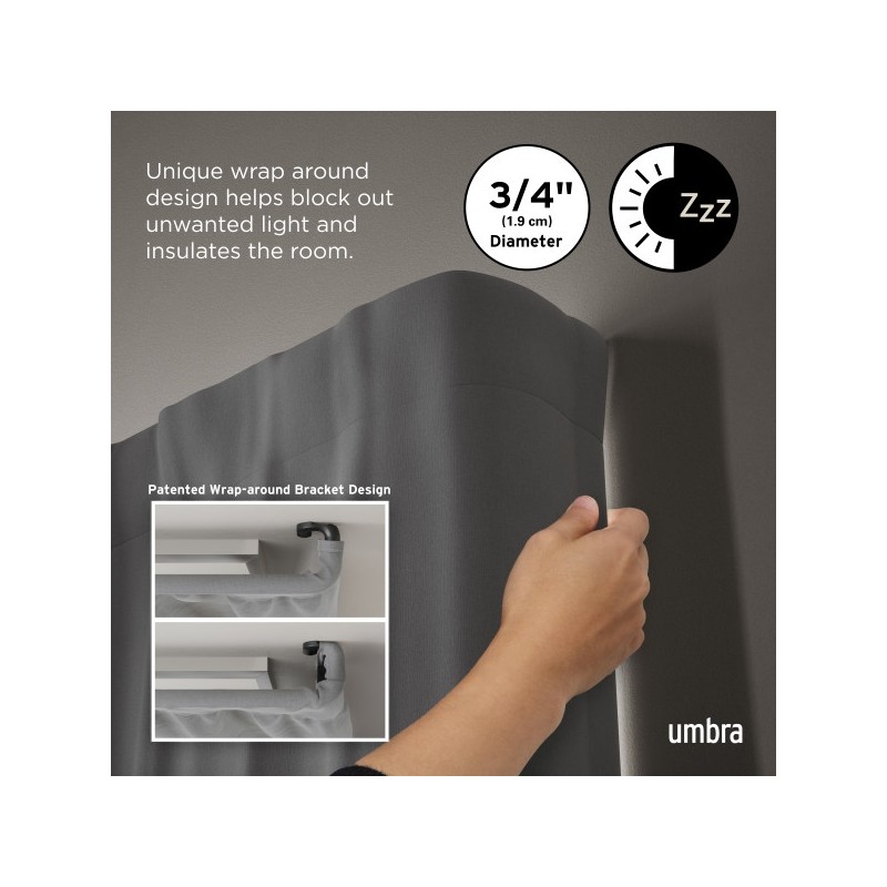 Umbra Karnisz Twilight 168 - 365 Cm       Czarny Mat