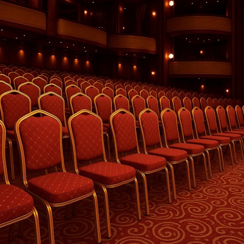 Krzesło bankietowe HEROS czerwone /       złote