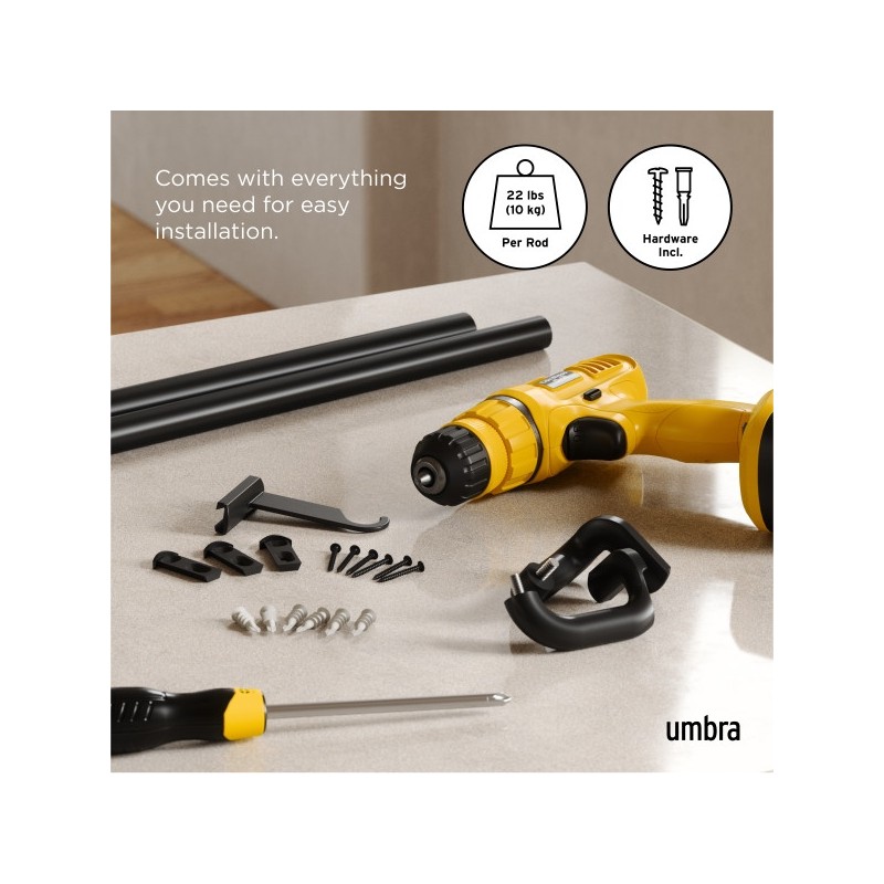 Umbra Karnisz Twilight 76 - 213 Cm        Czarny Mat