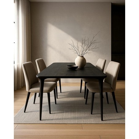 Mamaison Stół Jadalniany Laminar 200      Czarny / Drewno