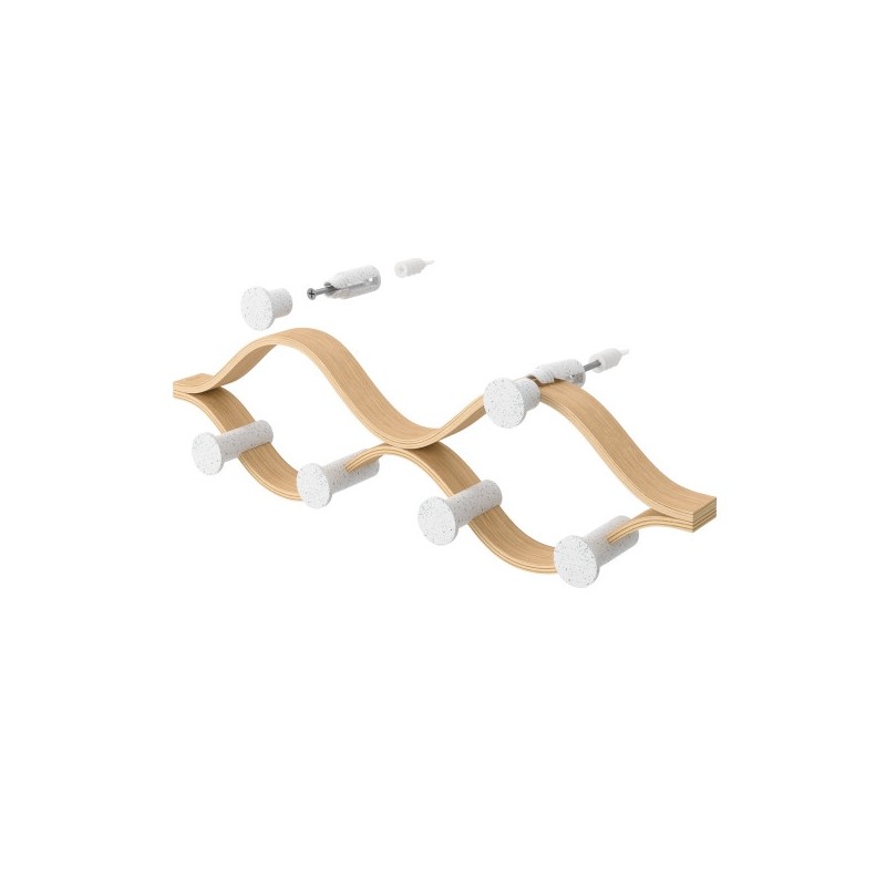 Umbra Wieszak Montage 6 Biały /           Naturalny