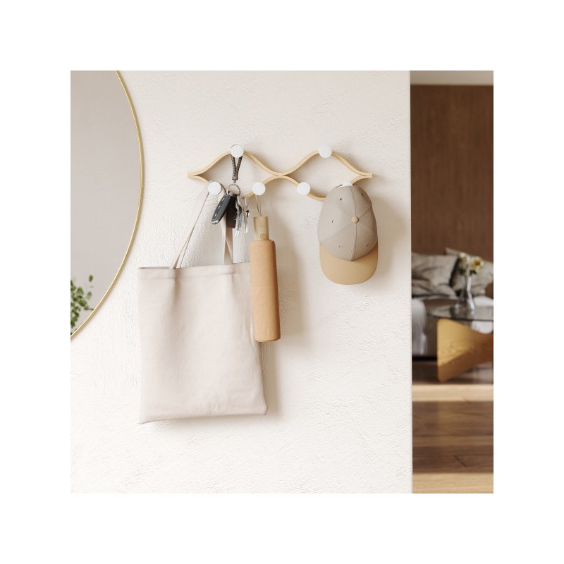 Umbra Wieszak Montage 6 Biały /           Naturalny