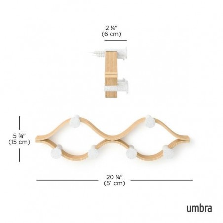 Umbra Wieszak Montage 6 Biały /           Naturalny