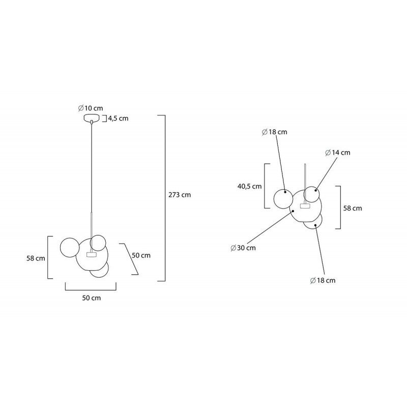 Moosee Lampa Wisząca Capri 4 Złota - 60   Led, Aluminium, Szkło
