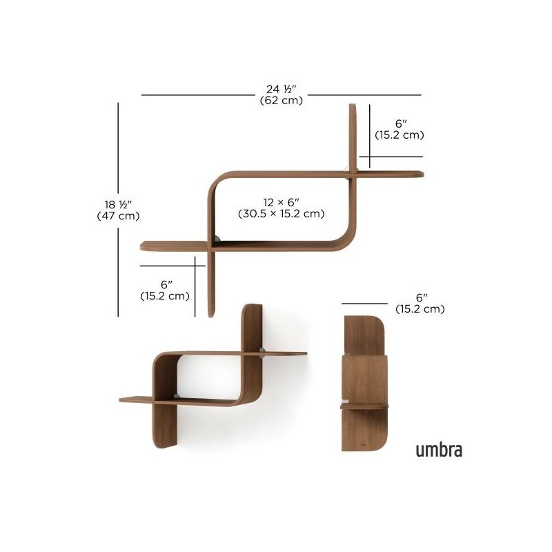 Umbra Półka Ścienna Montage               Ciemnobrązowa