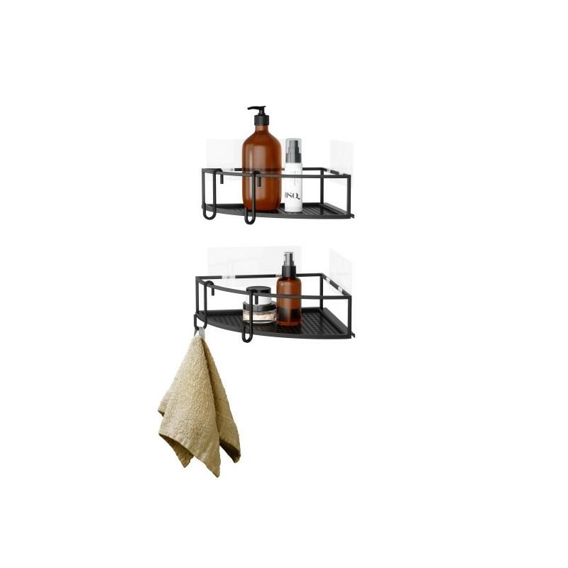 Umbra Zestaw 2 Półek Narożnych Cubiko     Czarny