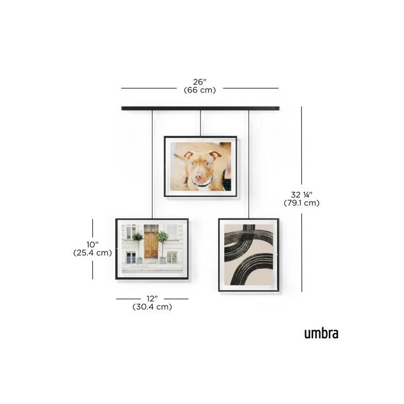 Umbra Zestaw 3 Ramek Do Zdjęć Exhibit     8-10 Cm - Czarny