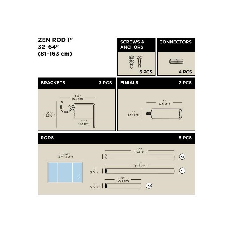 Umbra Karnisz Zen 81-162 Cm Czarny