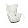 Mamaison Fotel Obrotowy Grosdos Biały /   Chenille