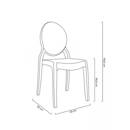 Krzesło Elizabeth Czarne - Poliwęglan