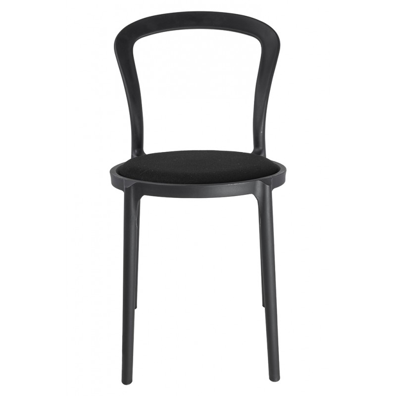 Krzesło Slim Czarne - Polipropylen,  Tkanina